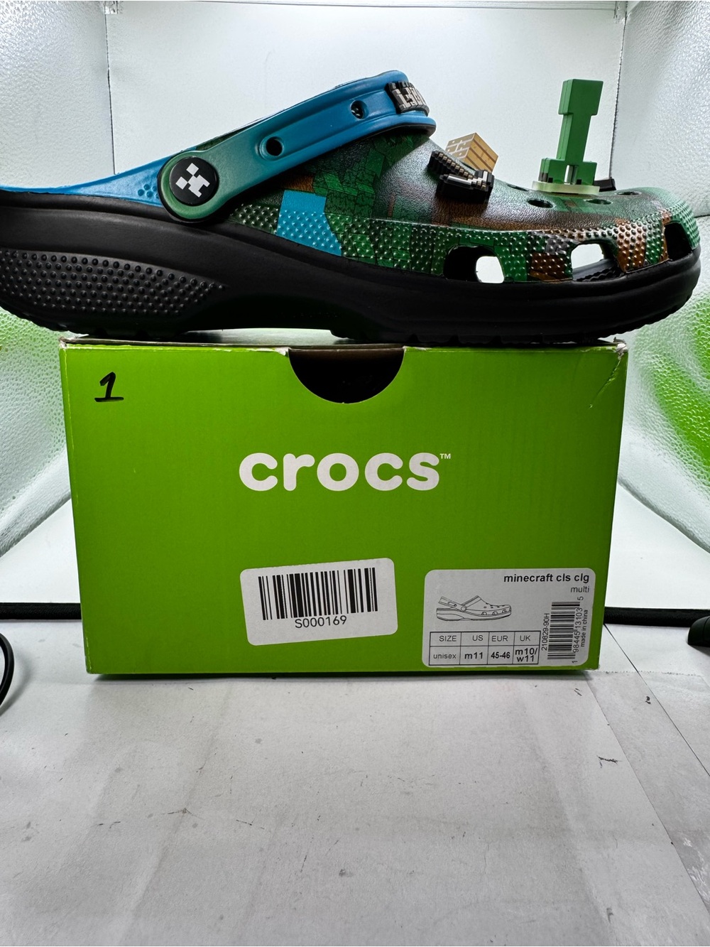 CROCS Men’s Minecraft Clog in Green, Blue, Black